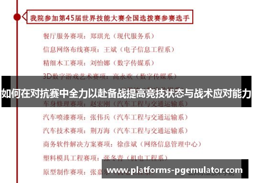如何在对抗赛中全力以赴备战提高竞技状态与战术应对能力
